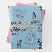 Happy Mütter Day Line Art Collage 2025 Geschenkpapier Set (Beispiel)