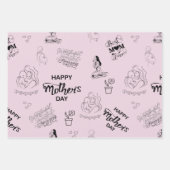 Happy Mütter Day Line Art Collage 2025 Geschenkpapier Set (Vorderseite 3)