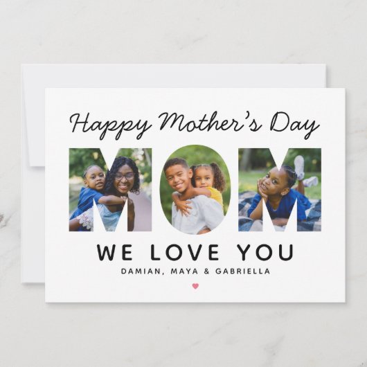 Happy Mütter Day Mama Custom Foto Collage Card (Vorderseite)