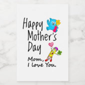 Happy Mütter Day. Mama, ich Liebe dich. Lebensmitteletikett (Einzelnes Label)