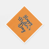 Happy Mütter Day Orange Napkin Serviette (Ecke)