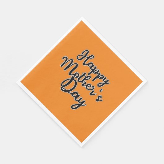 Happy Mütter Day Orange Napkin Serviette (Ecke)