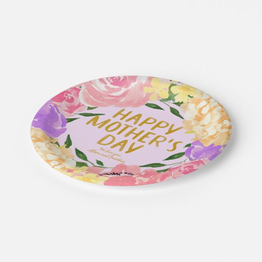 Happy Mütter Day Pappteller (Schrägansicht)