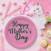 Happy Mütter Day Pink Paper Plate Pappteller (Party)