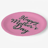 Happy Mütter Day Pink Paper Plate Pappteller (Schrägansicht)