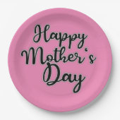 Happy Mütter Day Pink Paper Plate Pappteller (Vorderseite)