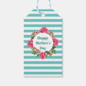 Happy Mütter Day Pink Rose Red White Petunia Geschenkanhänger (Vorderseite)