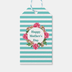 Happy Mütter Day Pink Rose Red White Petunia Geschenkanhänger