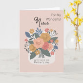 Happy Mütter Day to My Niece Floral Bouquet Karte (Gelbe Blume)