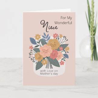 Happy Mütter Day to My Niece Floral Bouquet Karte