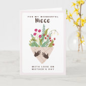 Happy Mütter Day to My Niece Mother's Day Floral Karte (Gelbe Blume)
