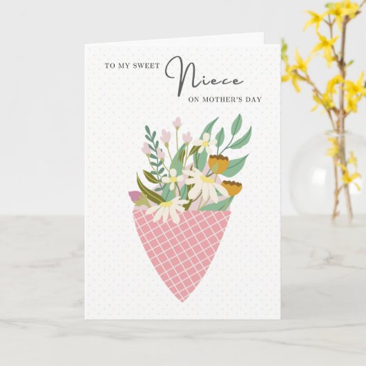 Happy Mütter Day to My Niece Mutter Day Bouquet Karte (Gelbe Blume)