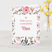 Happy Mütter Day to My Niece White Watercolor Karte (Gelbe Blume)