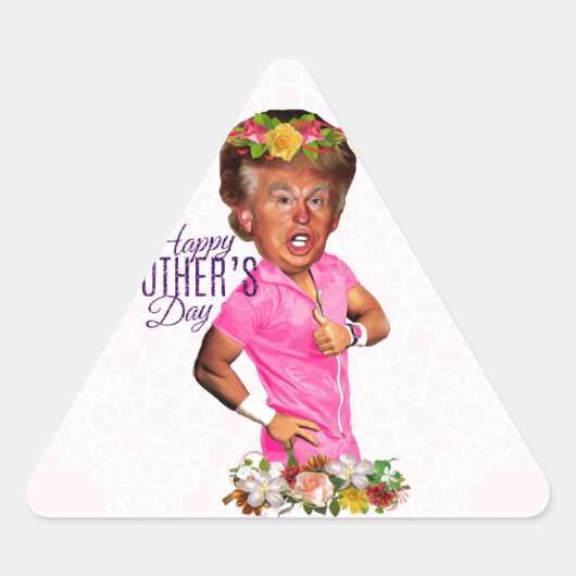 Happy Mütter Day Trump Dreieckiger Aufkleber (Vorderseite)