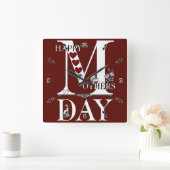Happy Mütter Day Wall Clock Quadratische Wanduhr (Zuhause)