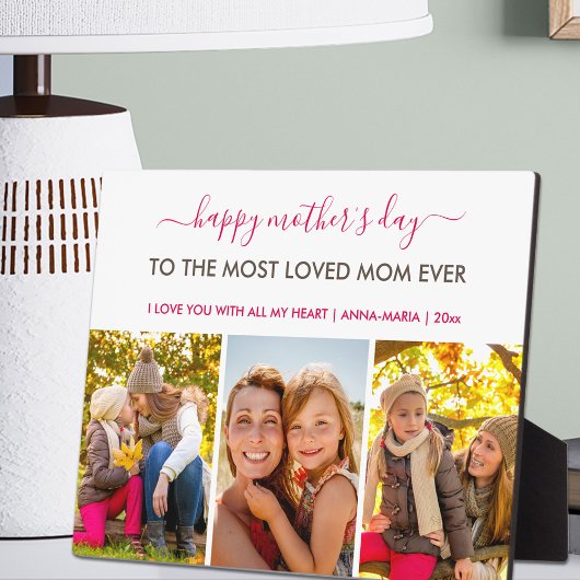 Happy Mütter Tag 3 FotoCollage Personalisiert Fotoplatte