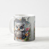 Happy Mutter Tag 3d Owl druckbare Design Kaffeetasse (Vorderseite Links)