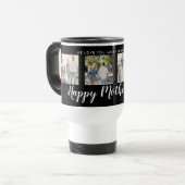 Happy Mutter Tag 4 Foto Custom Black Reisebecher (Vorderseite Links)