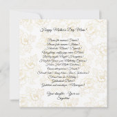 Happy Mutter Tag Blumenstrauß Herz Mitteilungskarte (Rückseite)