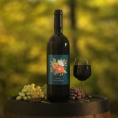 Happy Mutter Tag Blumenstrauß Weinetikett