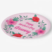 Happy Mutter Tag Edit Name Großmutter Granny Pappteller (Schrägansicht)