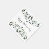 Happy Mütter Tag Eukalyptus Grüne Blüte Serviette (Ecke)