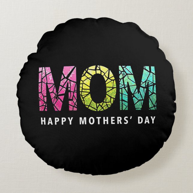 Happy Mütter Tag Feier Geschenk Rundes Kissen (Vorderseite)