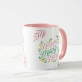 Happy Mütter Tag gedruckt rosa Tasse (VorderseiteRechts)