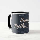 Happy Mütter Tag gedruckt schwarze Tasse (Vorderseite Links)