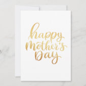 Happy Mütter Tag. Goldschlichte Schriftzeichen (Vorderseite)