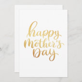 Happy Mütter Tag. Goldschlichte Schriftzeichen (Vorne/Hinten)