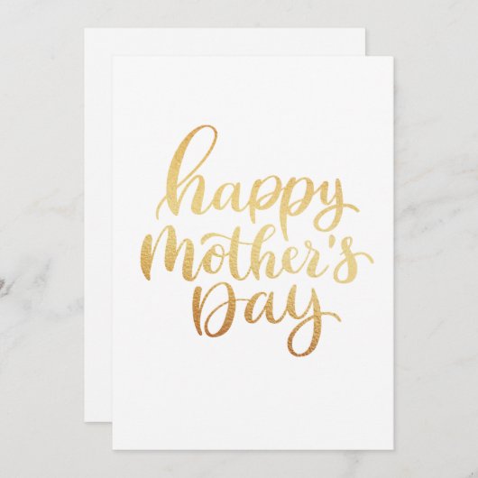 Happy Mütter Tag. Goldschlichte Schriftzeichen (Vorne/Hinten)