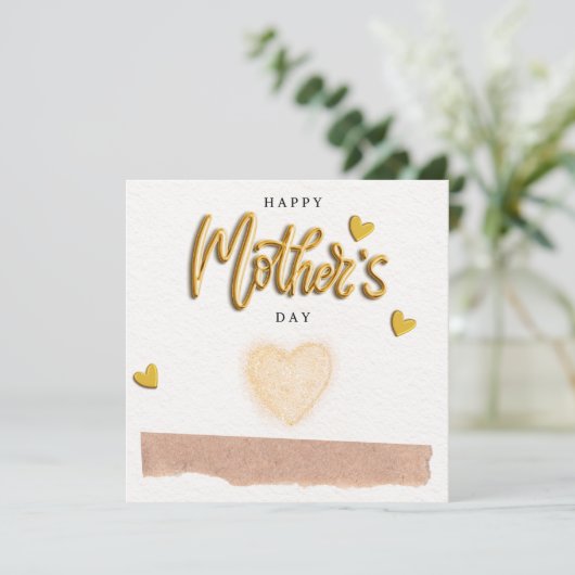 Happy Mutter Tag Gruß Goldfolie Card (Stehend Vorderseite)