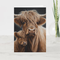 Happy Mutter Tag Hochland Kuh und Kalb