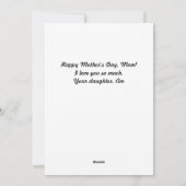 Happy Mütter Tag mit Bärendesign Feiertagskarte (Rückseite)