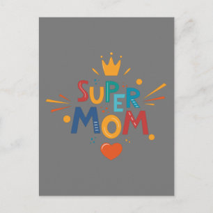Happy Mütter Tag mit Liebe für Super-Mama Postkarte