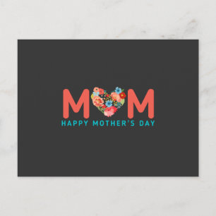 Happy Mütter Tag mit Liebe und Blume bunt Postkarte