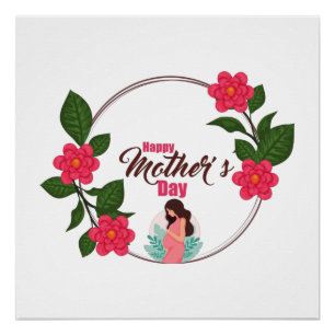 Happy Mütter Tag mit Liebe und Blume farbenfroh C Poster