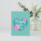 Happy Mütter Tag mit Liebe und Herz Postkarte (Stehend Vorderseite)