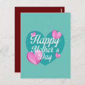 Happy Mütter Tag mit Liebe und Herz Postkarte (Vorne/Hinten)