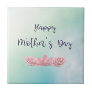 Happy-Mütter-Tag mit rosa-Blume Fliese