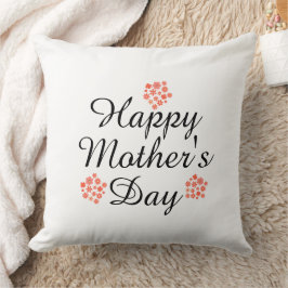 Happy Mutter Tag moderne Blumenpfirsich weiß Kissen