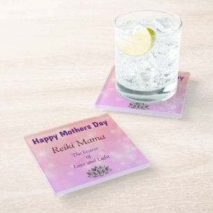 Happy Mütter Tag Reiki Mama Design Glasuntersetzer