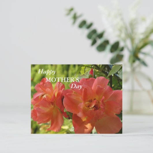 Happy Mutter Tag Rose Postkarte (Stehend Vorderseite)