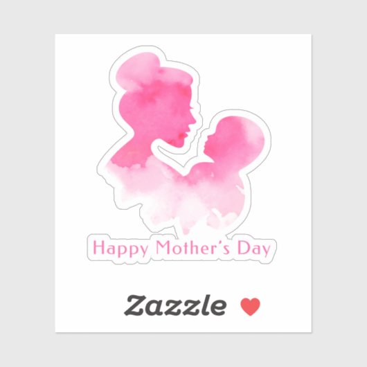 Happy Mütter Tag Silhouette Aufkleber (Blatt)