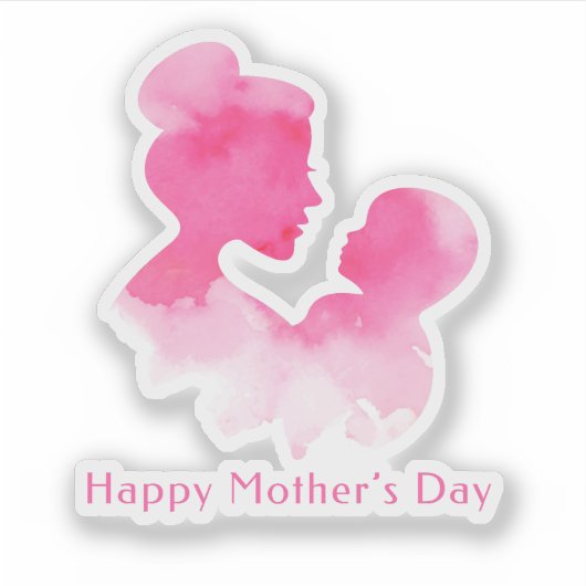 Happy Mütter Tag Silhouette Aufkleber (Vorderseite)