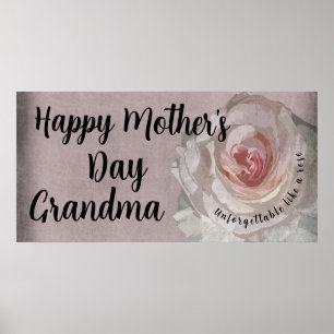 Happy Mütter Tag Unterschreiben Rose Rosa Banner D Poster