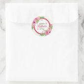 Happy Mutter Tag Vintage Blume Bouquet Rahmen Runder Aufkleber (Tasche)
