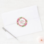 Happy Mutter Tag Vintage Blume Bouquet Rahmen Runder Aufkleber (Umschlag)
