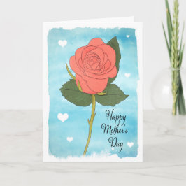 Happy Mütter Tag Wasserfarbe gestrichen Rosa Rose Feiertagskarte